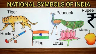 National Symbols of India drawing easy  National Symbols of INDIA drawing [upl. by Mcafee]