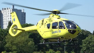 Medical Airbus Helicopters H135 startup amp takeoff at Paris heliport  avgeek [upl. by Alexandrina624]