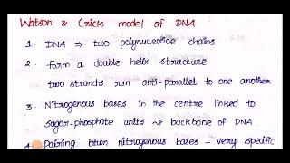 Unit 18 Genetics  Watson crick model of DNA [upl. by Waugh]