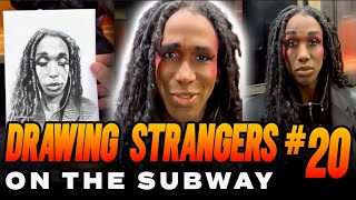 Drawing strangers on the subway and getting their reactions EPIC REACTIONS [upl. by Tarryn]