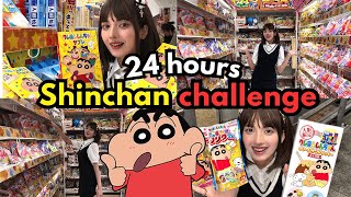 🇮🇳 24 HOURS SHINCHAN CHALLENGE in JAPAN 🇯🇵 [upl. by Aiki]