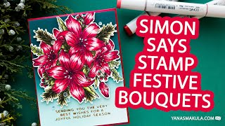 Festive Bouquets Card with Simon Says Stamp Festive Bouquets [upl. by Pollyanna]