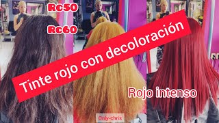 Cómo pintar tu cabello color rojo con decoloración Rojo intenso rojo puro espero que les guste [upl. by Ardnaskela]