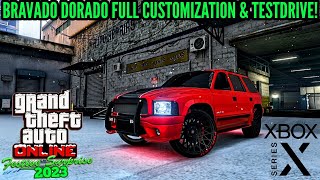 BRAVADO DORADO FULL CUSTOMIZATION amp TESTDRIVEGTA ONLINE CHRISTMAS ON XBOX SERIES XCHOP SHOP DLC [upl. by Aem]