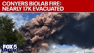 Conyers BioLab Fire Nearly 17000 people evacuated  FOX 5 News [upl. by Ayotahs338]