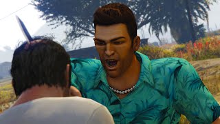 TOMMY VERCETTI IN GTA 5  Tommy Vercetti vs Trevor Phillips GTA 5 MOD [upl. by Cianca559]