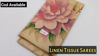 ✨✨Linen✨ Tissue ✨Sarees Collection 071124evergreensarees linentissue tamil [upl. by Iveel]