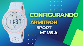 Confirguracion Reloj watch Armitron Modelo M1185A blanco rosado Para Mujer [upl. by Enimasaj]