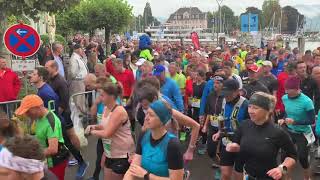 Sparkasse Marathon 2019 Start vom Halbmarathon und Viertelmarathon in Lindau [upl. by Ardnwahsal]