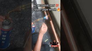 🔥Copper pipe working💯 actechnician airconditioning electrical shorts shortsfeed ytshorts work [upl. by Atsira810]