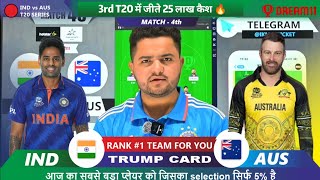 INDIA vs AUSTRALIA Dream11  IND vs AUS Dream11  IND vs AUS 4th T20 Match Dream11 Prediction Today [upl. by Llenyl423]