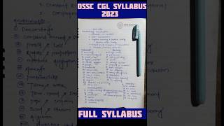 OSSC CGL SYLLABUS 2023  full complete syllabus [upl. by Ainnek944]