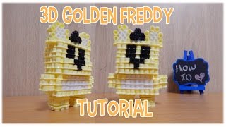 3D Perler Bead Tutorial Golden Freddy FNAF [upl. by Sherburne]