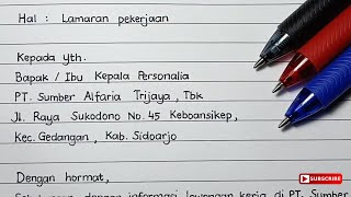 Contoh Surat Lamaran Kerja Alfamart Bagian Store Crew  Lamaran Kerja Tulis Tangan yang Bagus amp Rapi [upl. by Ramunni102]