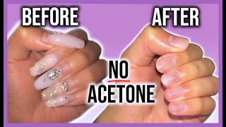 HOW TO REMOVE ACRYLIC NAILS AT HOME WITHOUT ACETONE  BASIC MANICURE DIY  LOCKDOWN BEAUTY [upl. by Boj]