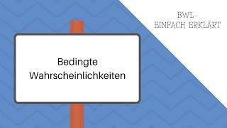 Bedingte Wahrscheinlichkeiten  Statistik [upl. by Wemolohtrab801]