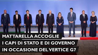 Presentazione dei capi di Stato e di Governo al Presidente Mattarella in occasione del G7 [upl. by Enrichetta]