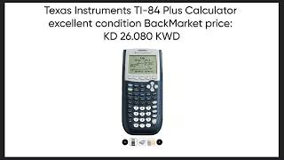 KWD 1 item TI84 Plus calculator from BackMarket in excellent condition refurbished [upl. by Fuhrman973]