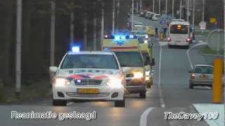 Brandweer politie en ambulance met hoge spoed naar REANIMATIE Rozenburg Zh  Spoedtransport [upl. by Neelloc150]