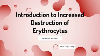 ASCP  MLS  MLT  Hematology  Introduction to Increased Destruction of Erythrocytes [upl. by Russel]