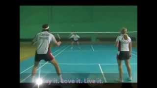 イギリスバトミントンのテクニック（９）－Forehand Doubles Long Defencewmv [upl. by Iggie]