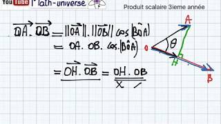 Produit scalaire dans le plan 3ieme sciences math technique info [upl. by Bhayani]