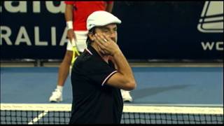 Happy Henri Leconte World Tennis Challenge Adelaide 2012 [upl. by Zaob205]