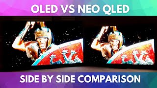 OLED vs NEO QLED Side by Side Comparison [upl. by Yenattirb]