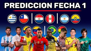 ELIMINATORIAS FECHA 1  PREDICCIÓN TOTAL  Sudamerica Rumbo a Qatar 2022 [upl. by Tacita12]