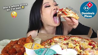 DOMINOS PIZZA WINGS MUKBANG ASMR Eating Sounds [upl. by Zalea]