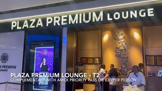 Plaza Premium Lounge in Heathrow Terminal 2  Amex Platinum Perks 2023 [upl. by Schargel]