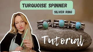 How To Make Spinner Ring With Turquoise  Step By Step Tutorial [upl. by Knowling]