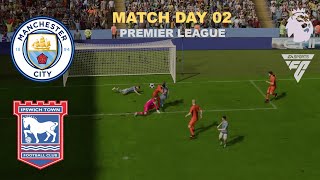 FC 24 Manchester City vs Ipswich Town HD  Haland Red Card [upl. by Baptiste397]