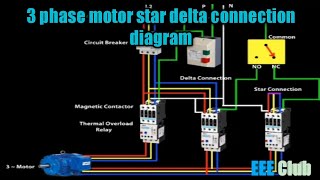 3 phase star delta motor connection diagram viral reels foryou electrical motor [upl. by Valerian]