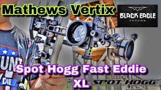 2019 Mathews Vertix  How to Sight In Spot Hogg Fast Eddie XL [upl. by Alyekahs]