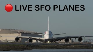 SFO LIVE 🔴 SAN FRANCISCO INTL AIRPORT PLANE SPOTTING  ARRIVALS AND DEPARTURES aviation live [upl. by Newol591]