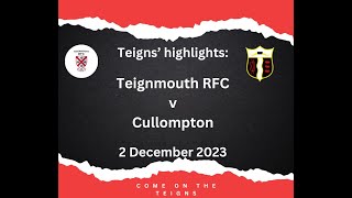 Teigns 2nd half highlights Teignmouth RFC v Cullompton  2 December 2023 [upl. by Ednutabab]