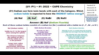 Highest Lattice Energy Among Sodium Halides  20221U1P1 CAPE Chemistry [upl. by Decrem]