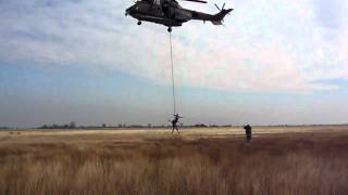 Fast rope descends and extraction from a military helicopter [upl. by Marguerie]