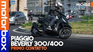 Nuovi Piaggio Beverly 300 e 400  I RUOTA ALTA italiani alzano lasticella contro Honda SH La PROVA [upl. by Henri]