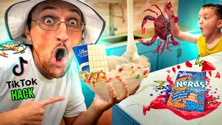 TIK TOK Food Hack  Ghost Crabs Scare Hunt 👻🦀🍴 FV Family Beach House Vlog [upl. by Sachiko794]