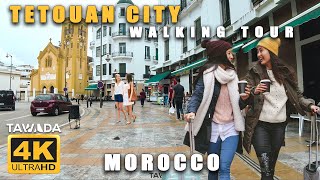 Tetouan city downtown walking tour  Morocco 4K UHD [upl. by Naiva]