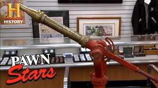 Pawn Stars Brass and Cast Iron Antique Fire Hose  History [upl. by Ehr]