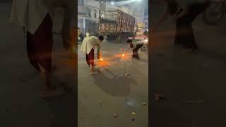 Cracklings skyshot firework 🎇firecracker india shorts youtubeshorts viralvideo trending [upl. by Ahsitnauq]