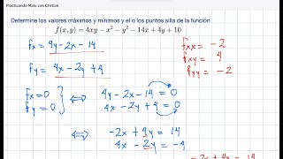 Máximos y mínimos para una función de dos variables 2 [upl. by Nelsen97]