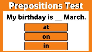 Prepositions Quiz। Grammar Test [upl. by Kathe445]