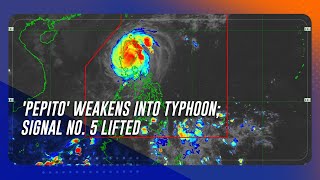 Pepito weakens into typhoon Signal No 5 lifted  TeleRadyo Serbisyo [upl. by Athallia]