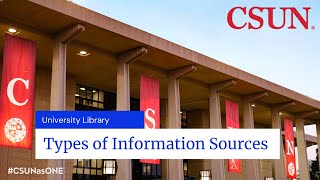 Types of Information Sources [upl. by Ttelrahc]