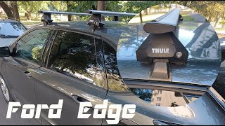 Roof rack bar Ford Edge Crossbars Installation [upl. by Newkirk]