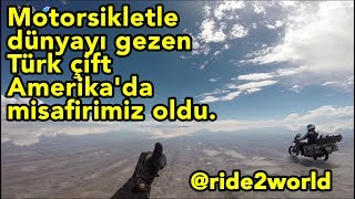 Motorsikletle dünyayı gezen Türk çift Amerikada misafirimiz oldu  Amerika Vlog 109 [upl. by Clarke215]